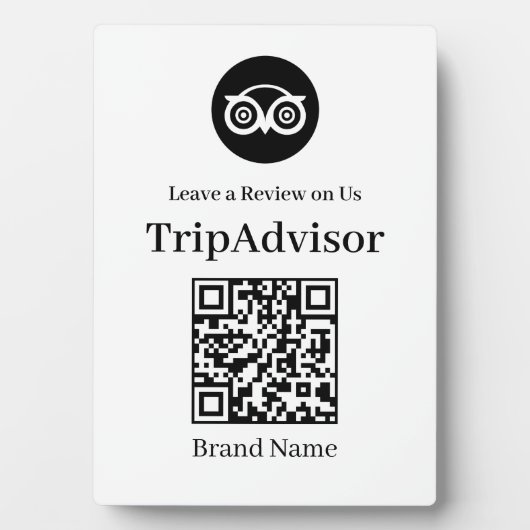 Tripadvisor QR Code | Business Review Display Sign フォトプラーク (正面)