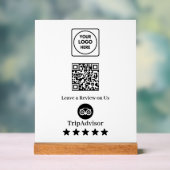Tripadvisor QR Code | Business Review Link Display アクリルサイン (ニュートラル)
