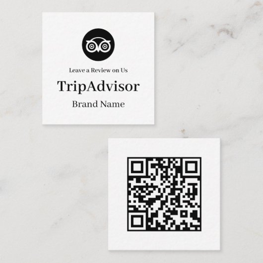 TripAdvisor QR | Custom Business Feedback Link スクエア名刺 (正面/裏面)