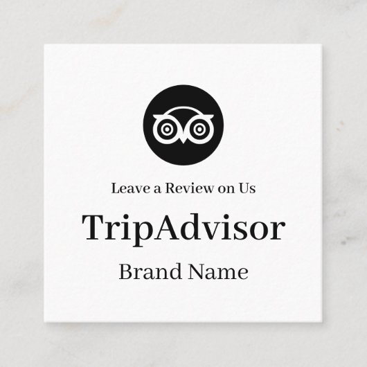 TripAdvisor QR | Custom Business Feedback Link スクエア名刺 (正面)