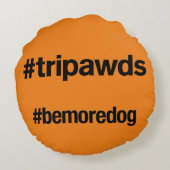 #Tripawds 3-Paw Plush Plow（トリパウド3-足のプラッシュ枕） ラウンドクッション (裏面)