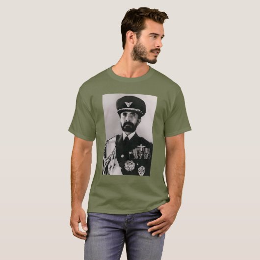 Tripe of Judah Selassie Rasta Lion Roots Tシャツ (正面フル)
