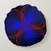 Triple Blueberry Color Geometric Round Pillow ラウンドクッション (裏面)