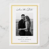 Triple Border Photo Save the Date 箔招待状 (正面)