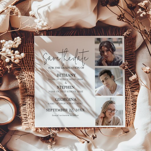 Triple Celebration 3 Photo Graduation セーブザデート