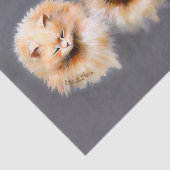 Triple Fluffy Cats Vintage Feline Art Decoupage 薄葉紙 (詳細)