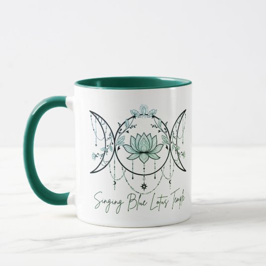 Triple Goddess & Lotus Green Mug マグカップ (左)