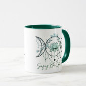 Triple Goddess & Lotus Green Mug マグカップ (正面右)