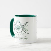 Triple Goddess & Lotus Green Mug マグカップ (正面左)