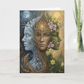 Triple Goddess Winter to Spring Imbolc Fantasy Art カード (正面)
