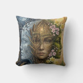 Triple Goddess Winter to Spring Imbolc Fantasy Art クッション (正面)