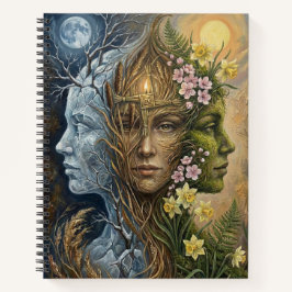 Triple Goddess Winter to Spring Imbolc Fantasy Art ノートブック