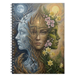 Triple Goddess Winter to Spring Imbolc Fantasy Art ノートブック