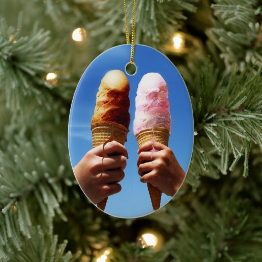 Triple Ice Cream Cones セラミックオーナメント (ツリー)
