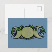 Triple Moon Bloom – Botanical Wiccan Symbol   ポストカード (正面/裏面)