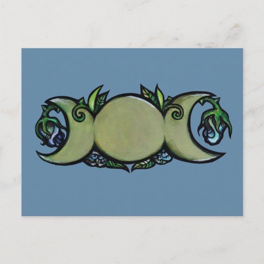 Triple Moon Bloom – Botanical Wiccan Symbol   ポストカード (正面)