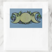 Triple Moon Bloom – Botanical Wiccan Symbol   長方形シール (バッグ)