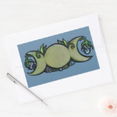 Triple Moon Bloom – Botanical Wiccan Symbol   長方形シール (封筒)