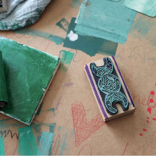 Triple Moon Goddess Symbol Bloom ラバースタンプ