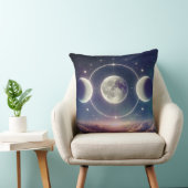 Triple Moon Phases  – Celestial Lunar Throw Pillow クッション (椅子)