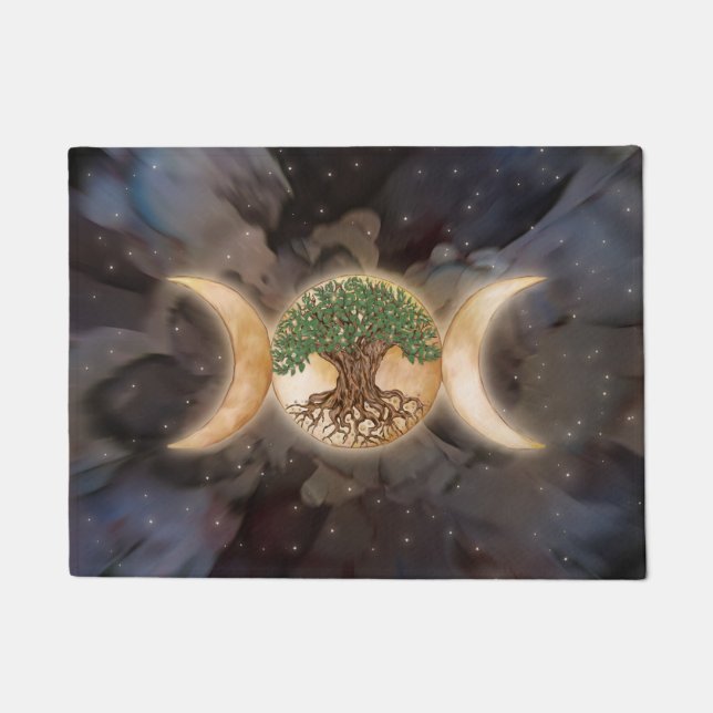 Triple Moon tree of life ドアマット (正面)