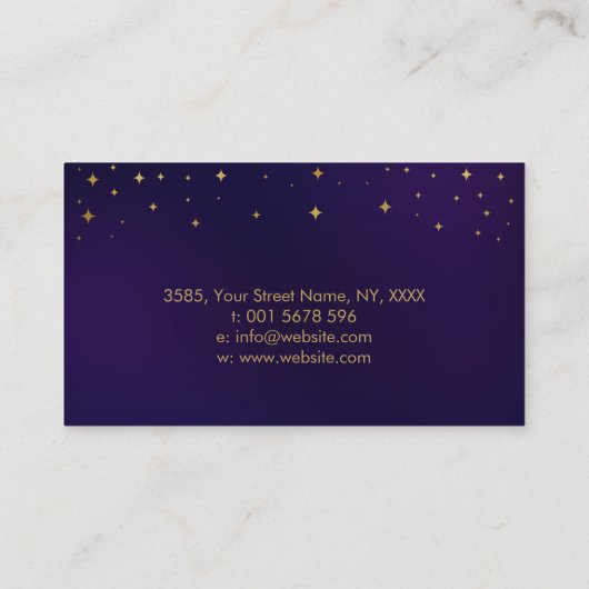 Triple Moon - Triple Goddess Fluorite and Gold 名刺 (裏面)