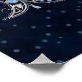 Triple Moon Triquetra Ornament with Moonstone ポスター (角)