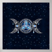 Triple Moon Triquetra Ornament with Moonstone ポスター (正面)