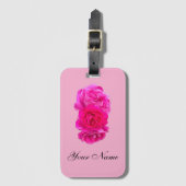 Triple Pink Roses  ラゲッジタグ (正面縦)