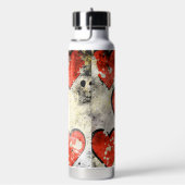 Triple Red Heart Grunge ウォーターボトル (右面)