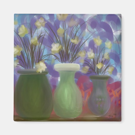 Triple Vase Bouquet Original Art マグネット (正面)