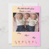 Triplet birth announcement 案内状 (正面)