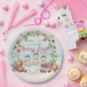 Triplets Berry First Birthday Party ペーパープレート (パーティー)