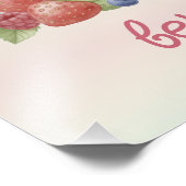 Triplets Berry First Birthday Party Poster フォトプリント (角)