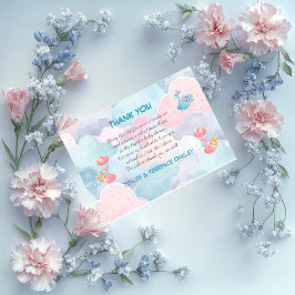 Triplets Two Girls and A Boy Thank You サンキューカード