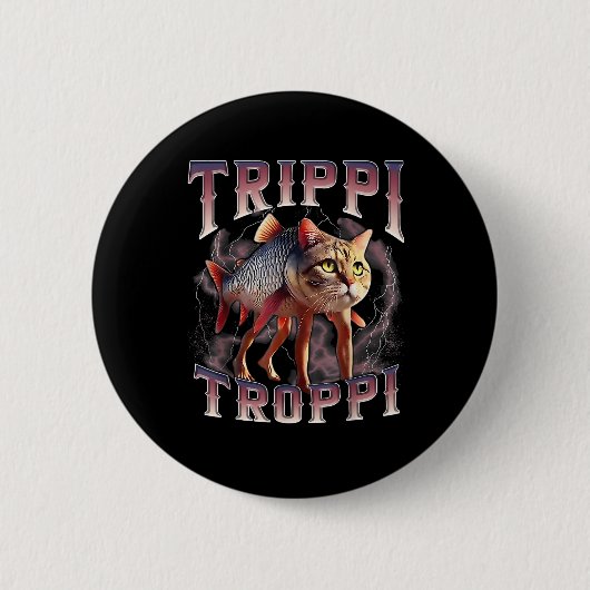 Trippiトロピイタリアンーミーム猫 缶バッジ (正面)