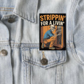 Trippin' for A Livin' Funny Skeleton Electrician 缶バッジ (インサイチュ)