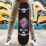 Trippy Alien Mushroom Personalized Name スケートボード<br><div class="desc">Trippy Alien Mushroom Personalized Name skateboard</div>