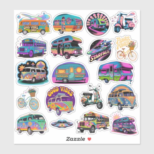 Trippy Art Custom-Cut Vinyl Sticker シール (シート)