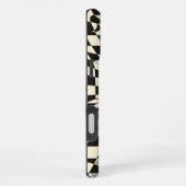 Trippy Checkered Electric Guitar Black and White iPhoneケース (右側面)
