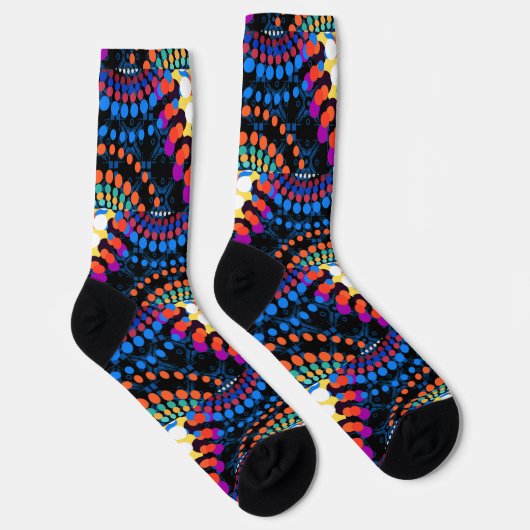 Trippy Colorful Dots Fashion Socks ソックス (右)