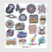 Trippy Hippie Art Custom-Cut Vinyl Sticker シール (シート)