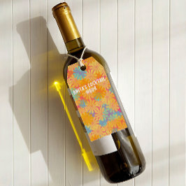 Trippy Hippie Psychedelic Retro Floral Design ギフトタグ