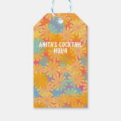 Trippy Hippie Psychedelic Retro Floral Design ギフトタグ (正面)
