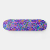 Trippy Hippy Retro Paisley スケートボード (横)
