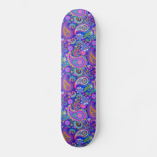 Trippy Hippy Retro Paisley スケートボード (正面)
