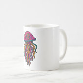 Trippy Jellyfish Mug – Neon Sea Vibes コーヒーマグカップ (正面右)