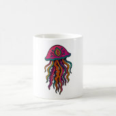 Trippy Jellyfish Mug – Neon Sea Vibes コーヒーマグカップ (中央)