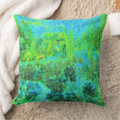 Trippy Lime Green and Blue Garden Landscape クッション (ブランケット)