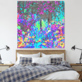 Trippy Lime Green and Purple Garden Sunrise キャンバスプリント (インサイチュ (寝室))